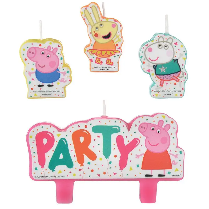 Peppa Pig party candles set of 4