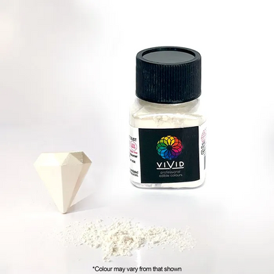 Vivid Platinum White 10g pot Edible Metallic lustre dust