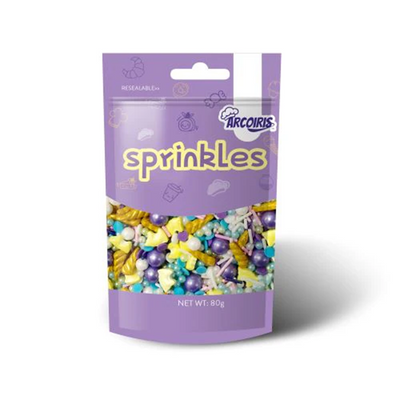 80g sprinkle medley pouch by Arcoiris Purple Unicorn mix