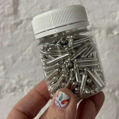 silver rods cachous jar by Kiwicakes 104ml jar