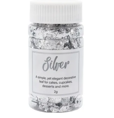 Silver decorating leaf flakes