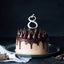 Silver metal numeral 8 cake topper pick