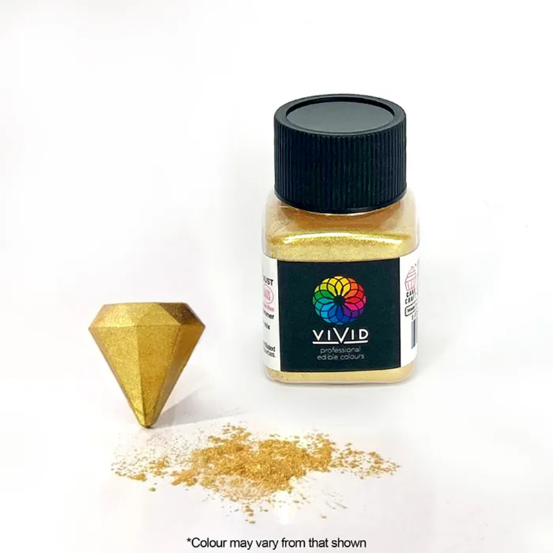 Vivid Super Gold Shimmer 10g pot Edible Metallic lustre dust