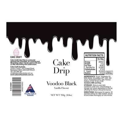 Cake Craft coloured chocolate Cake drip 250g Black