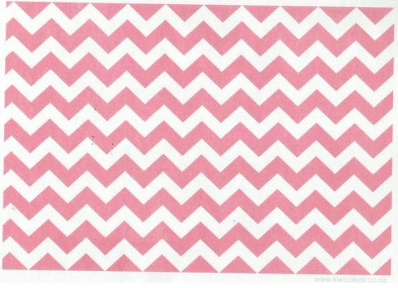 Wafer paper sheet Pink chevron zig zag