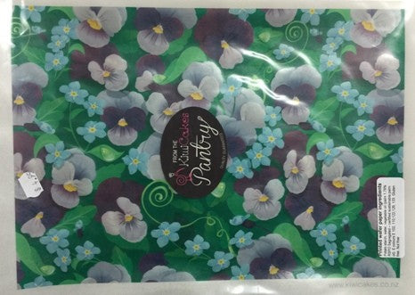 Wafer paper sheet Pansy purple pansies