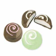 Truffles round dome fill chocolate mould koru swirl top