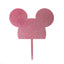 Pink Glitter Mouse ears cake topper