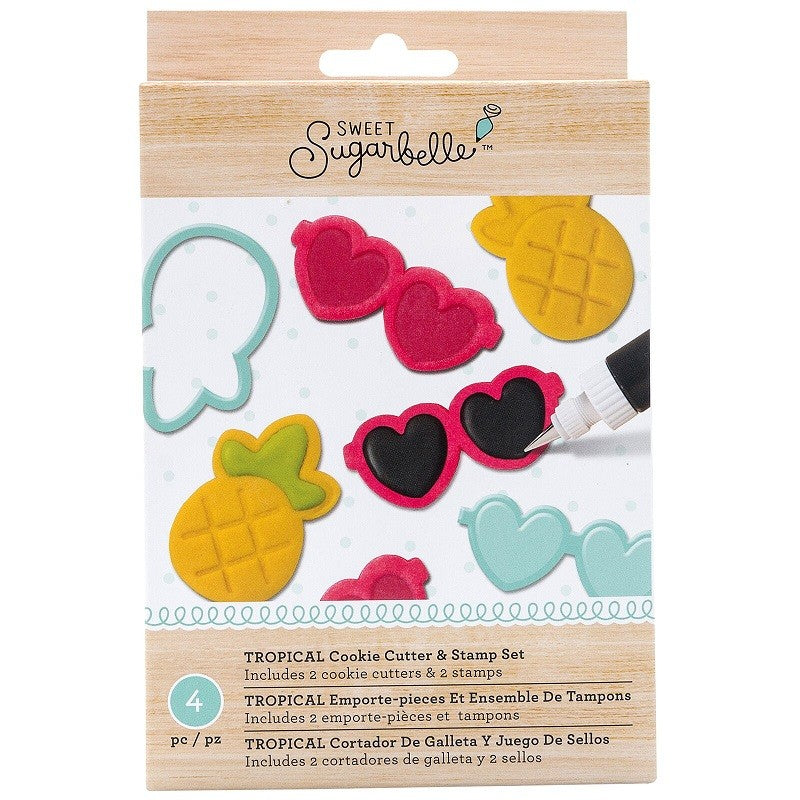 Sweet Sugarbelle Cookie Cutter And Stamp Set Tropical Sunglasses And P ...