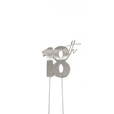 Silver METAL CAKE TOPPER 18TH