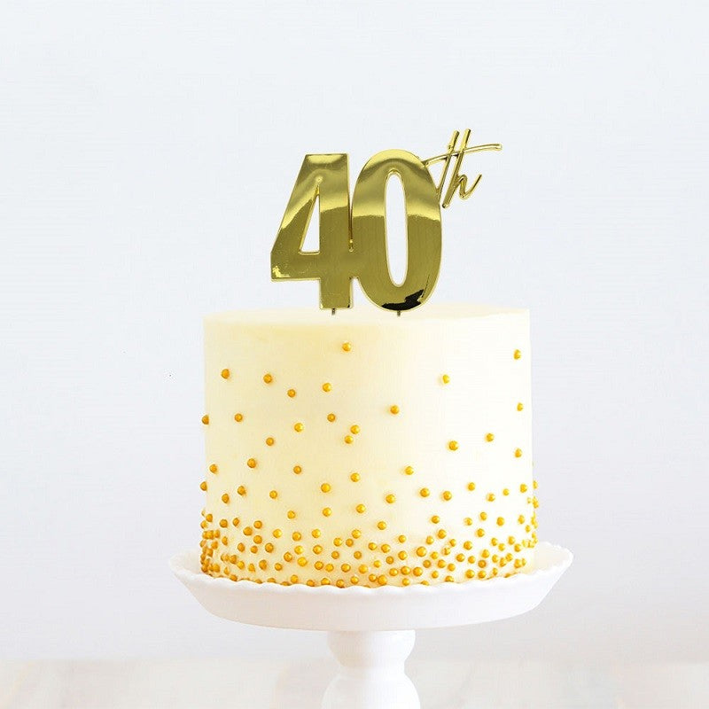 Gold METAL CAKE TOPPER 40TH