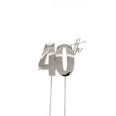 Silver METAL CAKE TOPPER 40TH