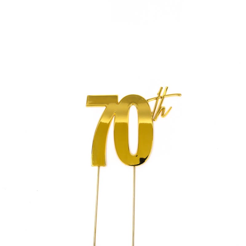 Gold METAL CAKE TOPPER 70TH