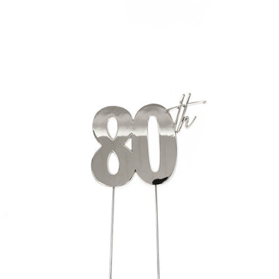 Silver METAL CAKE TOPPER 80TH