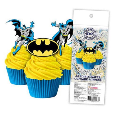 Batman pack 16 wafer paper cupcake toppers