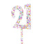 RAINBOW GLITTER NUMBER 21 CAKE TOPPER