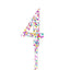 RAINBOW GLITTER NUMBER 4 CAKE TOPPER