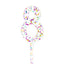 RAINBOW GLITTER NUMBER 8 CAKE TOPPER