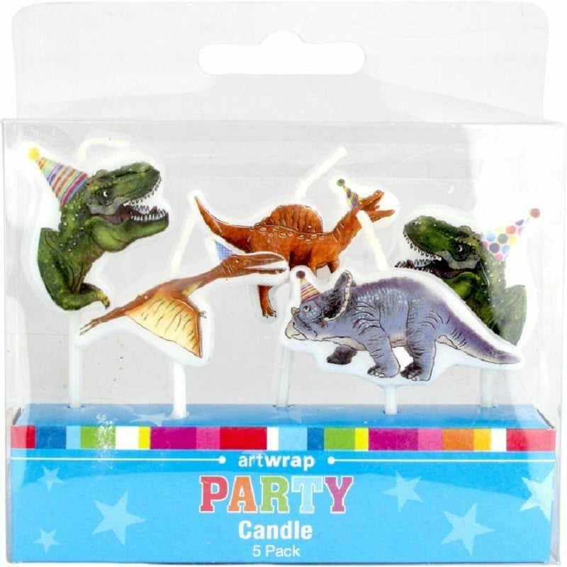 Dinosaur 5 pick candle set