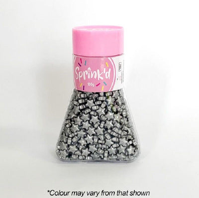 Silver Stars 7mm sprinkles 100g by sprinkd