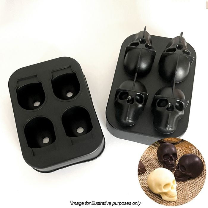 Skull 4 cavity silicone mould