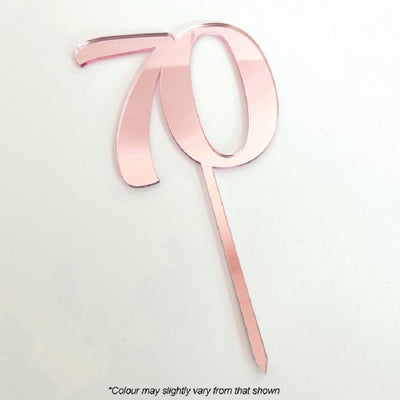 Numeral number acrylic cake topper 70 Rose Pink