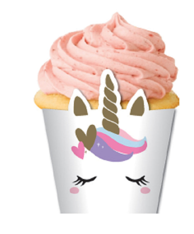 Unicorn straight sided cupcake papers (12)