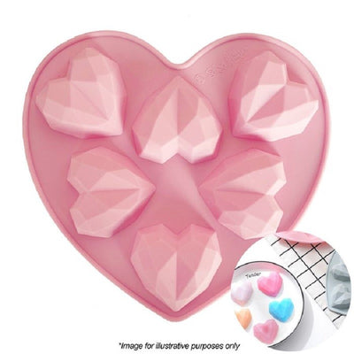 Silicone Heart Shaped Molds Fillable Cake Candy Set of 2 - Pink & Red  12 Shapes