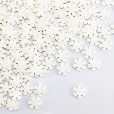 Pearlised White jumbo snowflake sprinkles 70g