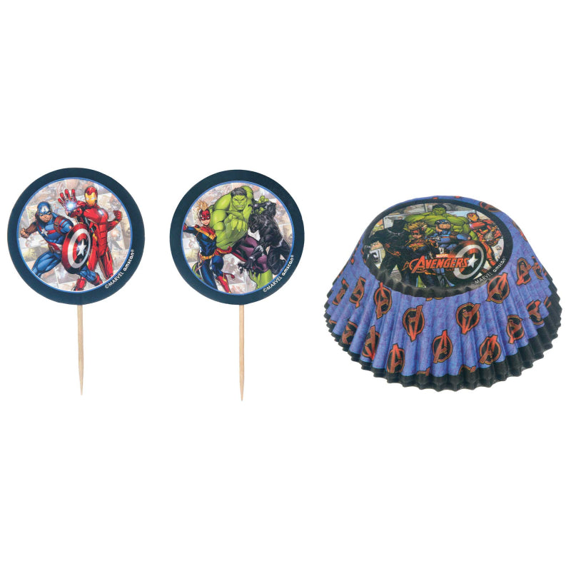 Marvel Avengers Powers Unite Cupcake Papers & Pick Set