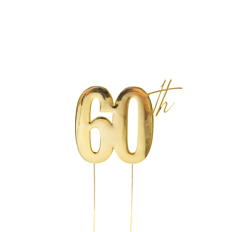 Gold METAL CAKE TOPPER 60TH