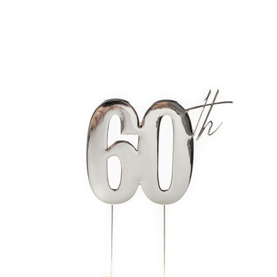 Silver METAL CAKE TOPPER 60TH