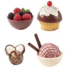 Examples of desserts created using the Wilton dessert dome chocolate mould