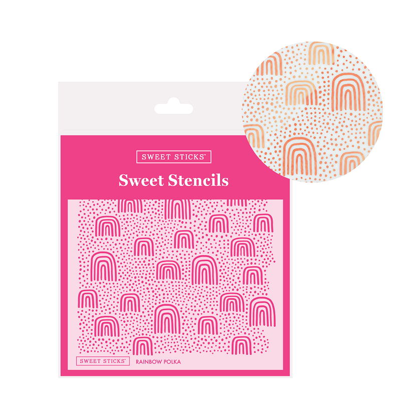 Rainbow Polka Dots Stencil by Sweet Sticks