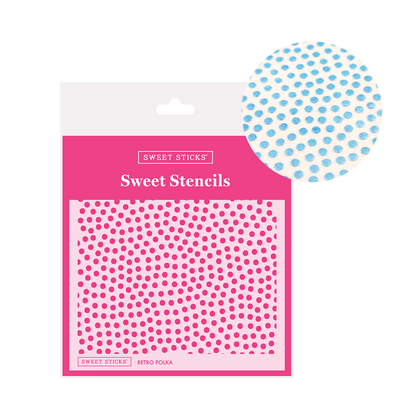 Retro Polka Dots Stencil by Sweet Sticks