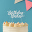 Birthday Wishes Pearl White metal cake topper