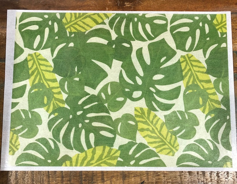 Wafer paper sheet Monstera leaf leaves